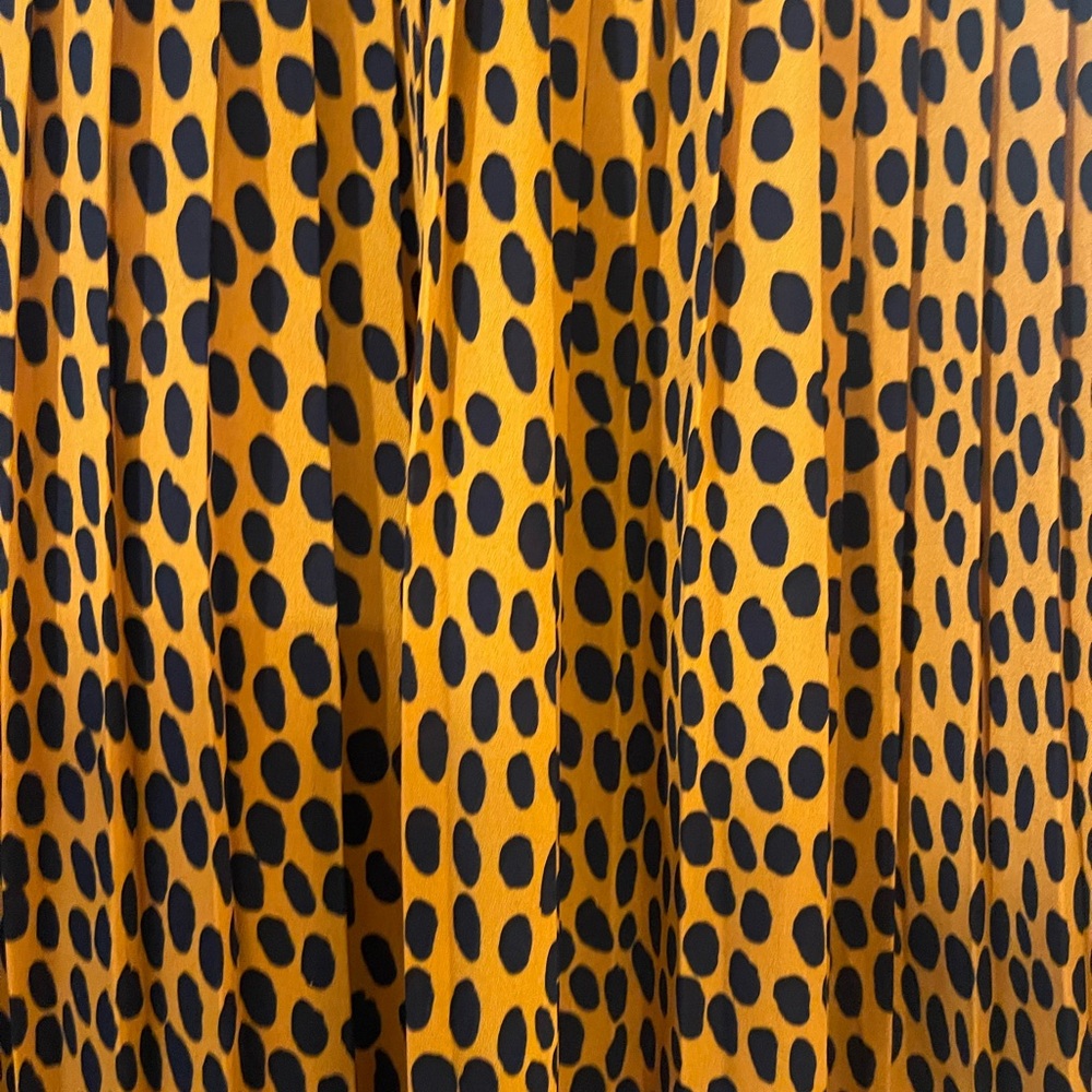 J. Crew Pleated Leopard Print Women's Skirt Navy Size 0